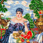 Рисунок на канве Гелиос А-021 «У самовара» 43*43 см
