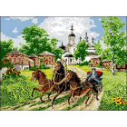Рисунок на канве Гелиос П-053 «Русская тройка» 42*54 см