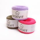 Пряжа Бисквит  (Biskvit) (ленточная трикотажная пряжа) 100% хлопок 350 г/100 м шир 7-9мм уп 1шт