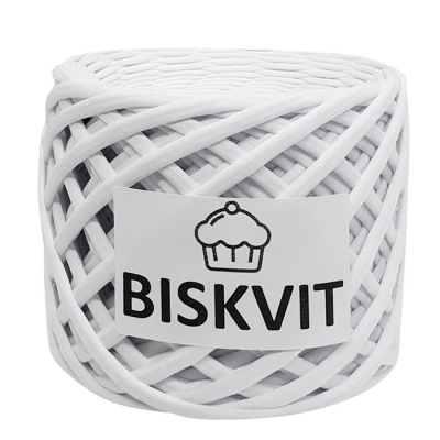 Пряжа Бисквит (Biskvit) (ленточная пряжа) кокос (белоснежный) в интернет-магазине Швейпрофи.рф