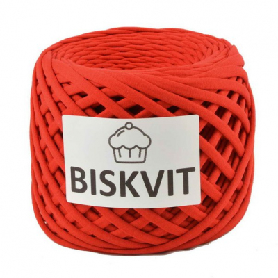 Пряжа Бисквит (Biskvit) (ленточная пряжа) красный ИМ в интернет-магазине Швейпрофи.рф