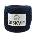 Пряжа Бисквит (Biskvit) (ленточная пряжа) сапфир