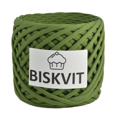 Пряжа Бисквит (Biskvit) (ленточная пряжа) хаки в интернет-магазине Швейпрофи.рф