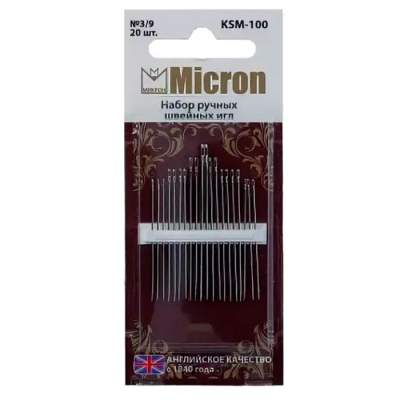 Иглы ручные Micron KSM-100 (уп. 20 шт) в интернет-магазине Швейпрофи.рф