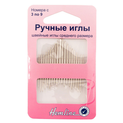 Иглы ручные Hemline 201.39 для шитья №3-9 (наб. 20 шт.) в интернет-магазине Швейпрофи.рф