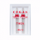 Иглы быт. маш. ORGAN 130/705Н № 80/2 двойные универс. в уп 2 шт