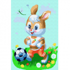 Картина по номерам Molly KH0493  «Зайчонок-футболист»  20*30 см