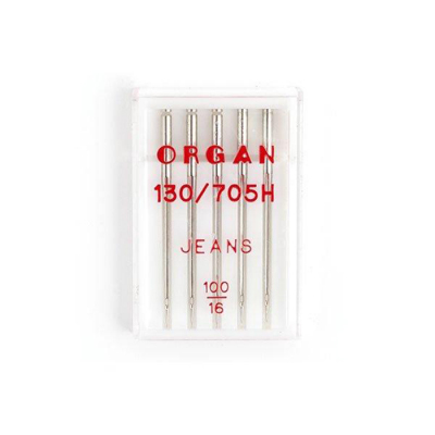 Иглы быт. маш. ORGAN №100  джинс (уп. 5 шт.) в интернет-магазине Швейпрофи.рф