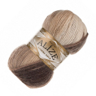 Пряжа Ангора голд батик (Angora Gold Batik), 100 г/ 550 м, 6779 коричн+беж+молочный