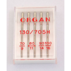 Иглы быт. маш. ORGAN 130/705Н № 70-100 универс. ассорти (уп. 5 шт.)