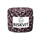 Пряжа Бисквит (Biskvit) (ленточная пряжа) розовый леопард