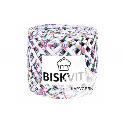Пряжа Бисквит (Biskvit) (ленточная пряжа) карусель(ЛК) в интернет-магазине Швейпрофи.рф