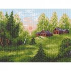 Рисунок на канве МП (28*34 см) 0977 «Летняя деревня»