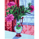 Рисунок на канве МП (24*30 см) 0249 «Пионы на окне»