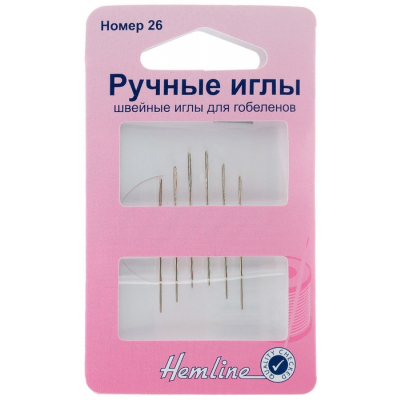 Иглы ручные Hemline 203.26 для вышивания гобеленов №26 (наб. 6 шт.) в интернет-магазине Швейпрофи.рф