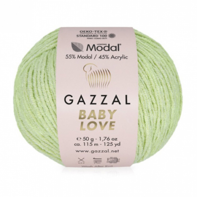 Пряжа Бэби Лав  (Baby Love Gazzal ), 50 г / 115 м 1609 бл.салатовый в интернет-магазине Швейпрофи.рф