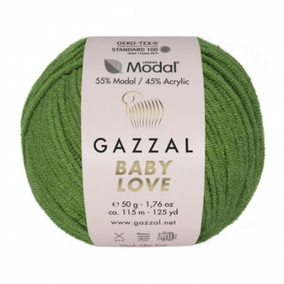 Пряжа Бэби Лав  (Baby Love Gazzal ), 50 г / 115 м 1632 трава в интернет-магазине Швейпрофи.рф