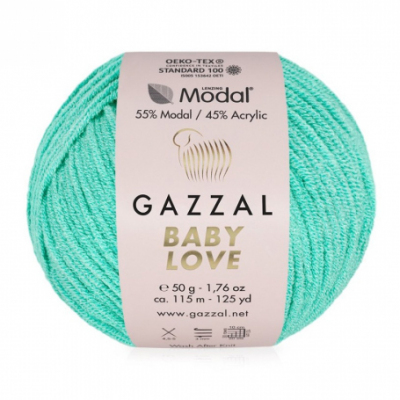 Пряжа Бэби Лав  (Baby Love Gazzal ), 50 г / 115 м 1614 мята в интернет-магазине Швейпрофи.рф