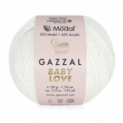 Пряжа Бэби Лав  (Baby Love Gazzal ), 50 г / 115 м 1627 молочный в интернет-магазине Швейпрофи.рф