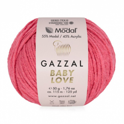 Пряжа Бэби Лав  (Baby Love Gazzal ), 50 г / 115 м 1612 коралл в интернет-магазине Швейпрофи.рф