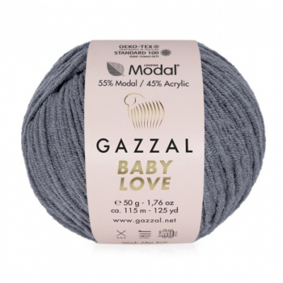 Пряжа Бэби Лав  (Baby Love Gazzal ), 50 г / 115 м 1618 серый в интернет-магазине Швейпрофи.рф