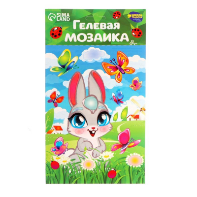 Мозаика гелевыми стразами «Зайчик на полянке» 7425643  16*29 см в интернет-магазине Швейпрофи.рф