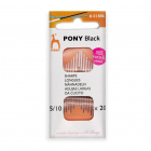 Иглы ручные PONY 01886 № 5-10 BLACK Sharps универс. белое ушко  (наб.20 шт.)
