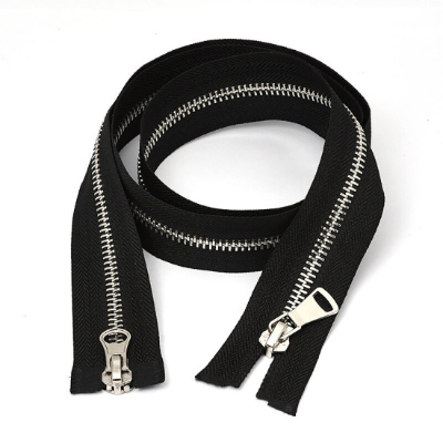 Молния Т5 MaxZipper (2 замка) 90 см никель/ 322 черный шлиф.звено в интернет-магазине Швейпрофи.рф