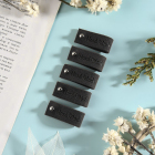 Нашивка кожаная «Hand made» 1,5*7 см бирка с кнопкой 625632 черный