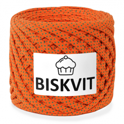Пряжа Бисквит (Biskvit) (ленточная пряжа) новогодний мандарин в интернет-магазине Швейпрофи.рф