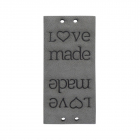 Нашивка кожаная «Love made» 1,9*3,8 см 628729 серый