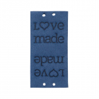Нашивка кожаная «Love made» 1,9*3,8 см 628729 синий