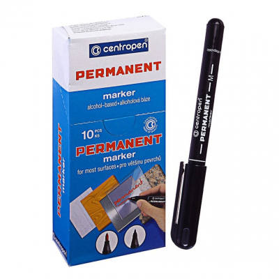 Маркер для ткани Centropen  перманентный 2 мм  черный 1266600 в интернет-магазине Швейпрофи.рф